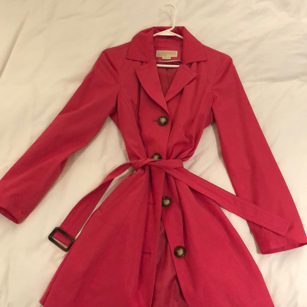 Michael Kors hot pink trench